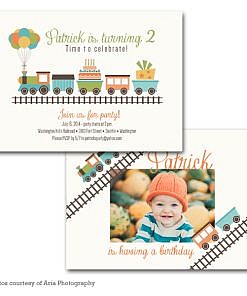 Chugga Choo Birthday Invitation Card