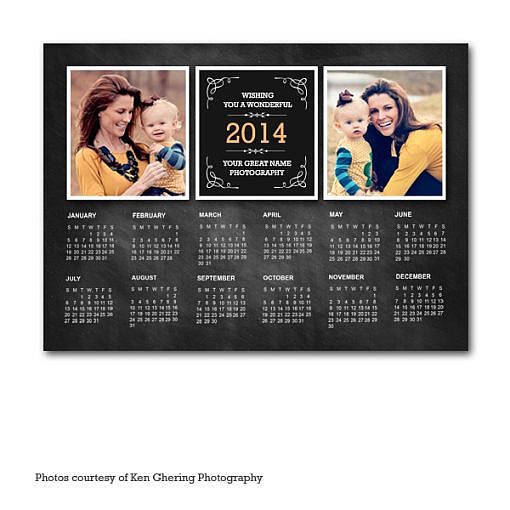 Chalky 2014 Calendar Card Template