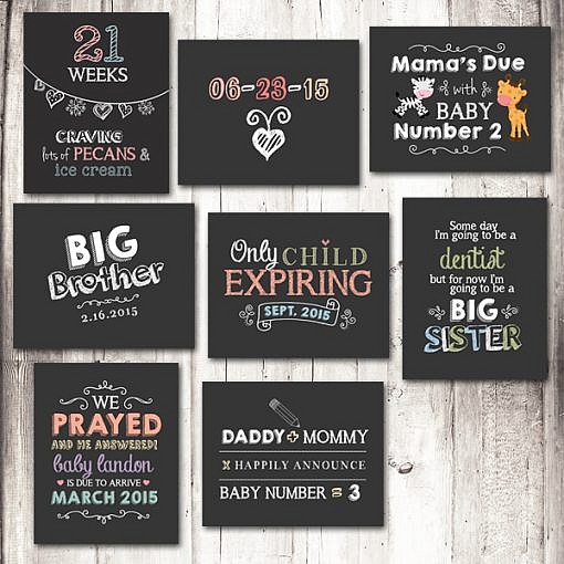 Chalkboard Signs Set - Maternity & Pregnancy