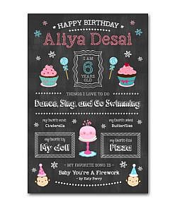 Birthday Girl Chalkboard Template