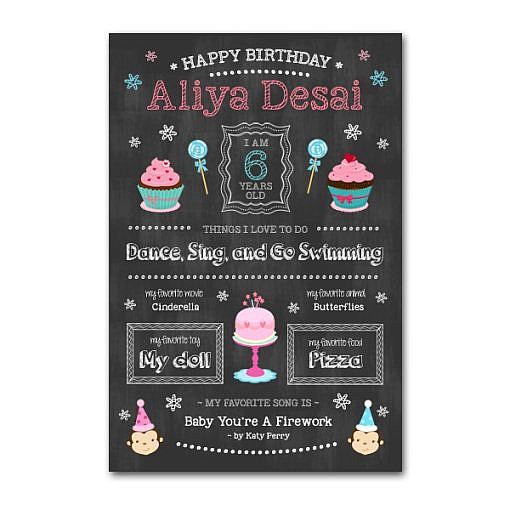 Birthday Girl Chalkboard Template