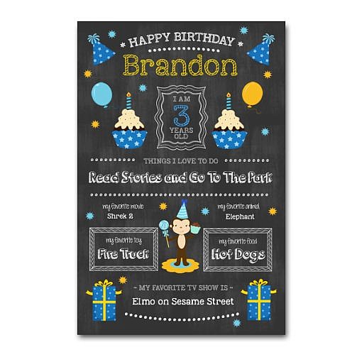 Birthday Boy Chalkboard Template