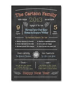 Family Year In Review Chalkboard Template