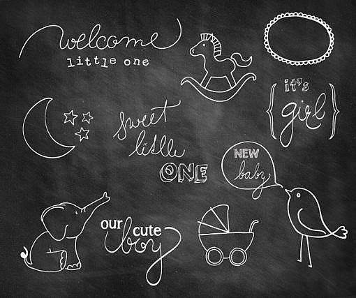 Baby Doodle Chalkboard Overlays