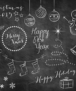 Holiday Doodle Chalkboard Overlays