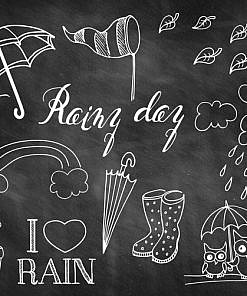 Rainy Day Doodle Chalkboard Overlays