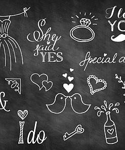 Wedding Doodle Chalkboard Overlays