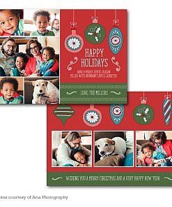 Vintage Bulbs Holiday Card Template