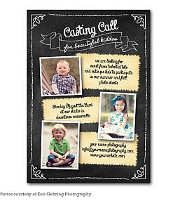 Baby Chalk Model Casting Card Template