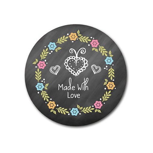 Made With Love Sticker Template