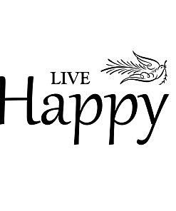 Live Happy Word Art