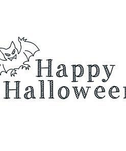 Happy Halloween Bat Word Art