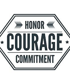 Honor Courage Word Art